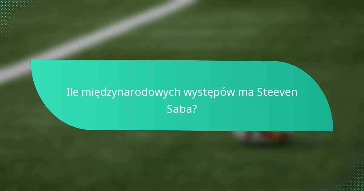 Ile międzynarodowych występów ma Steeven Saba?